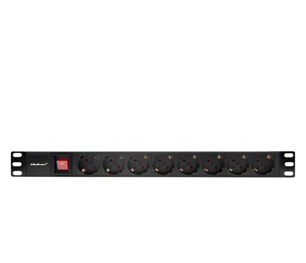 Qoltec Listwa zasilająca PDU do RACK 19'' 1U 16A 8xSCHUKO 2m - 1329981 - zdjęcie 3